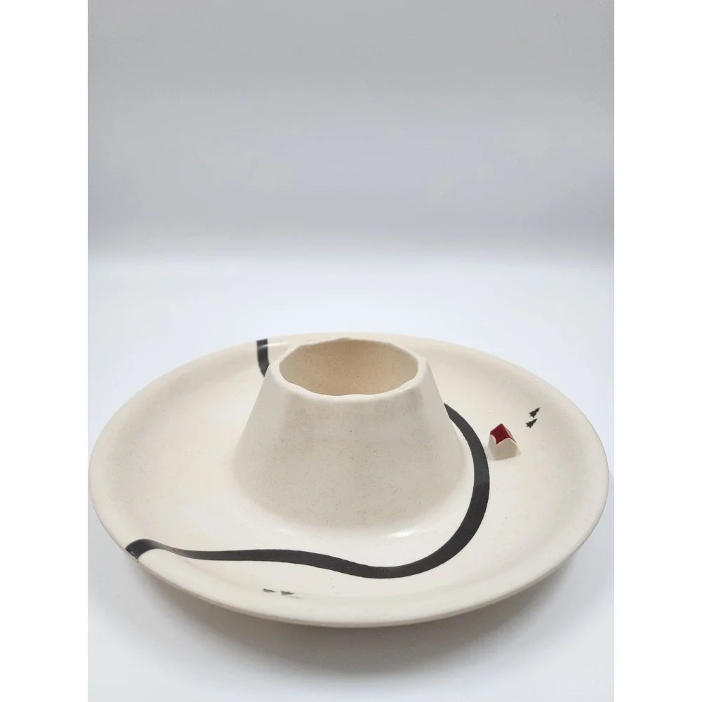 Suck UK Landscape Chip and Dip Bowl Cream Melamine Road House Serving Dish